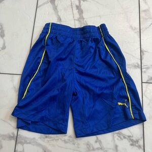 Puma Athletic Blue Shorts with Yellow Trim